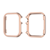 Rose Gold Case Metal Compatible with Apple Watch 38mm, Metal Bumper Protective Cover Shockproof Aluminum Alloy Screen Cases Bling Shiny Frame Cover Shell Compatible with Apple iWatch Series 3/2/1